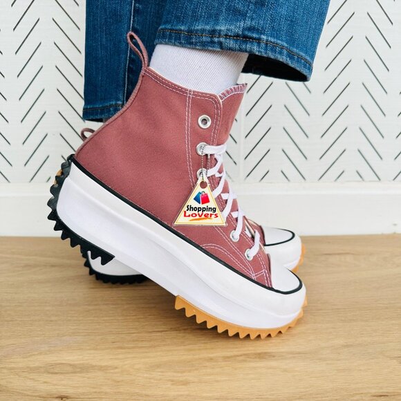 ⭐Converse Run Star Hike Hi Platform Sz 7.5 Women's Shoes Brown Sneakers A00852C⭐ - Picture 3 of 13